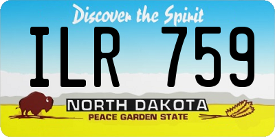 ND license plate ILR759