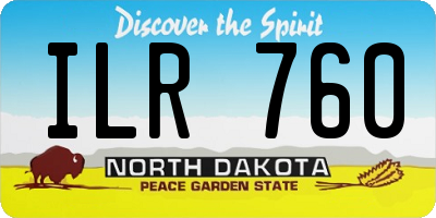 ND license plate ILR760