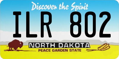 ND license plate ILR802