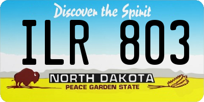 ND license plate ILR803