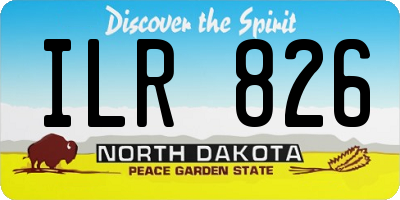 ND license plate ILR826