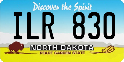 ND license plate ILR830