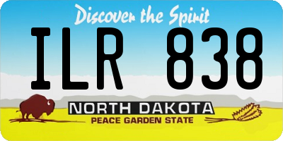 ND license plate ILR838