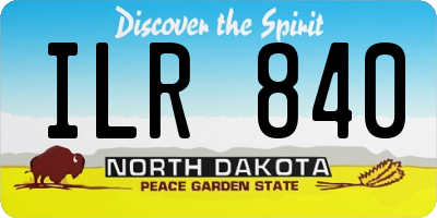 ND license plate ILR840
