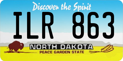 ND license plate ILR863