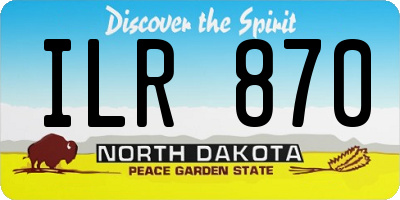 ND license plate ILR870