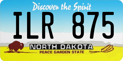 ND license plate ILR875