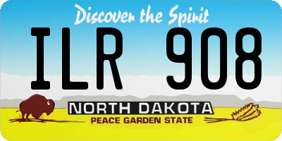 ND license plate ILR908