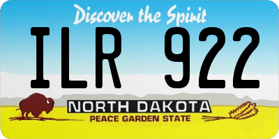 ND license plate ILR922