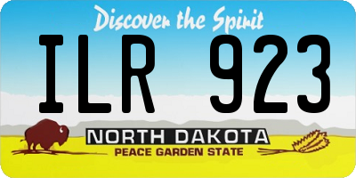 ND license plate ILR923
