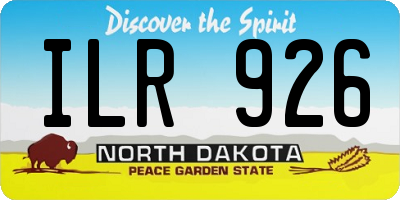 ND license plate ILR926