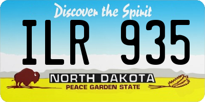 ND license plate ILR935