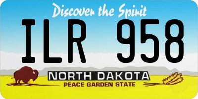 ND license plate ILR958