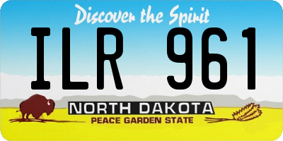 ND license plate ILR961