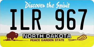 ND license plate ILR967