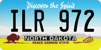 ND license plate ILR972