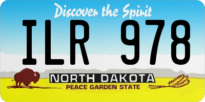 ND license plate ILR978