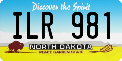 ND license plate ILR981