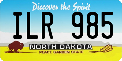 ND license plate ILR985