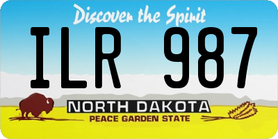 ND license plate ILR987