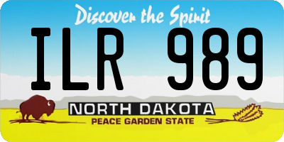 ND license plate ILR989