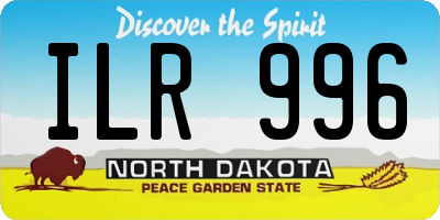 ND license plate ILR996