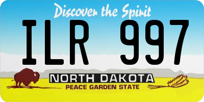 ND license plate ILR997