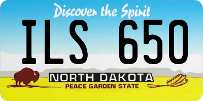 ND license plate ILS650