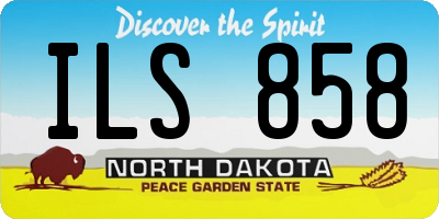 ND license plate ILS858