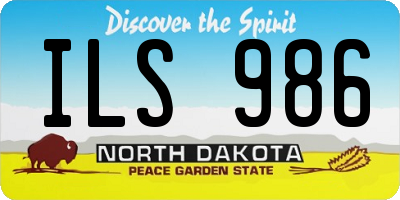 ND license plate ILS986