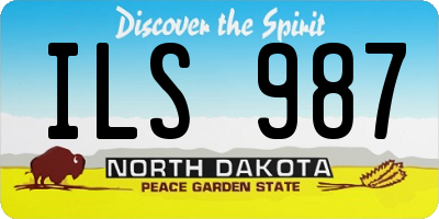 ND license plate ILS987