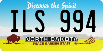 ND license plate ILS994
