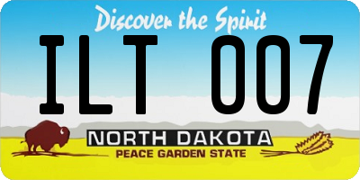 ND license plate ILT007