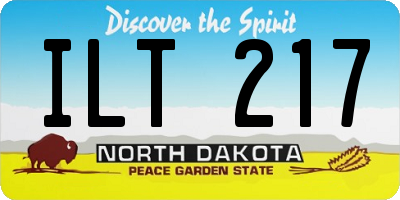 ND license plate ILT217