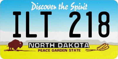 ND license plate ILT218
