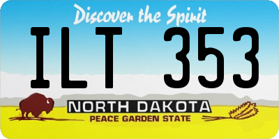 ND license plate ILT353