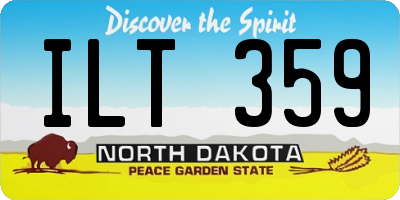 ND license plate ILT359