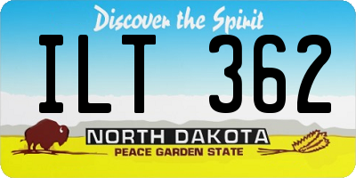 ND license plate ILT362