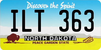 ND license plate ILT363