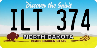 ND license plate ILT374