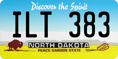 ND license plate ILT383