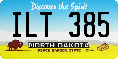 ND license plate ILT385