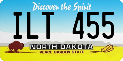 ND license plate ILT455