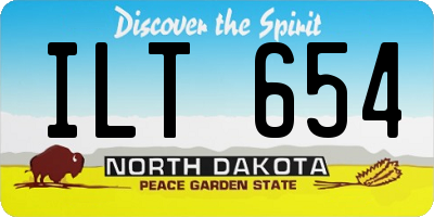 ND license plate ILT654