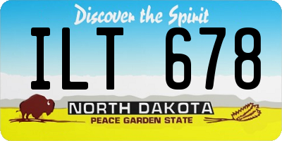 ND license plate ILT678