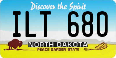 ND license plate ILT680