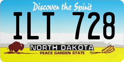 ND license plate ILT728
