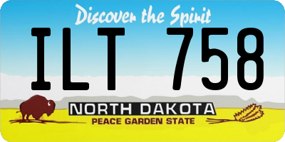 ND license plate ILT758