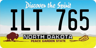 ND license plate ILT765