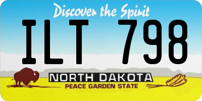 ND license plate ILT798